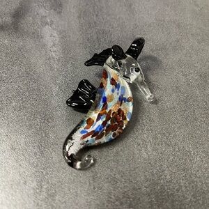 Hand Blown Art Glass Sea Horse Pendant